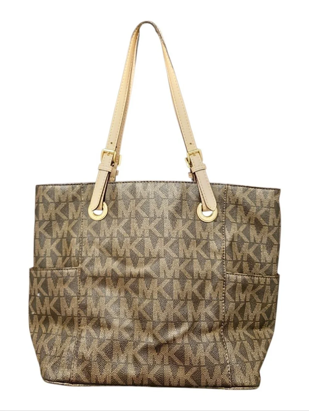 Michael Kors Jet Set Signature Logo East West Large Tote Shoulder Travel Bag